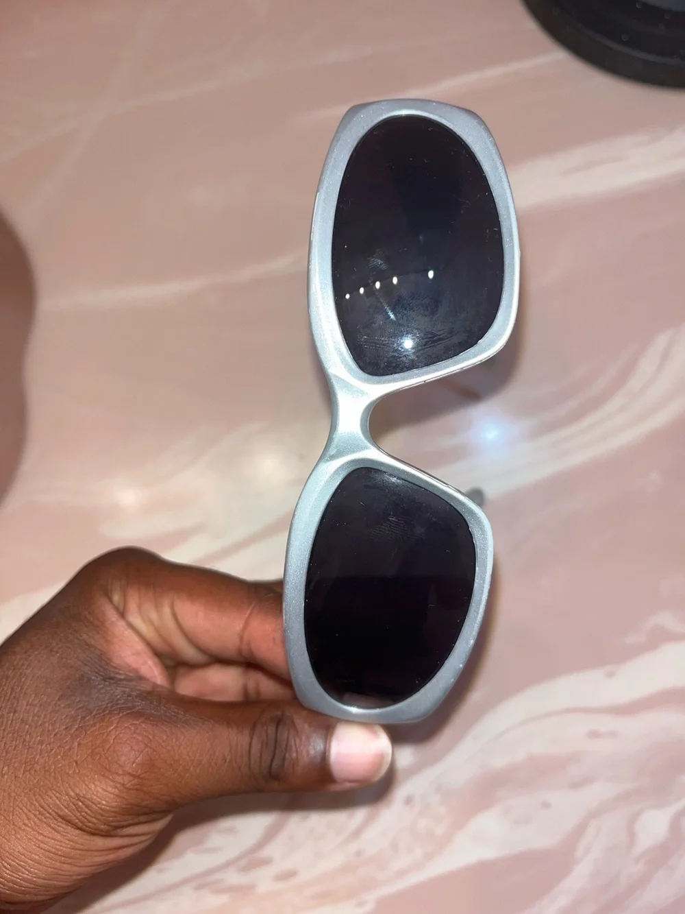 Retro Matte Silver Sunglasses with Dark Lenses